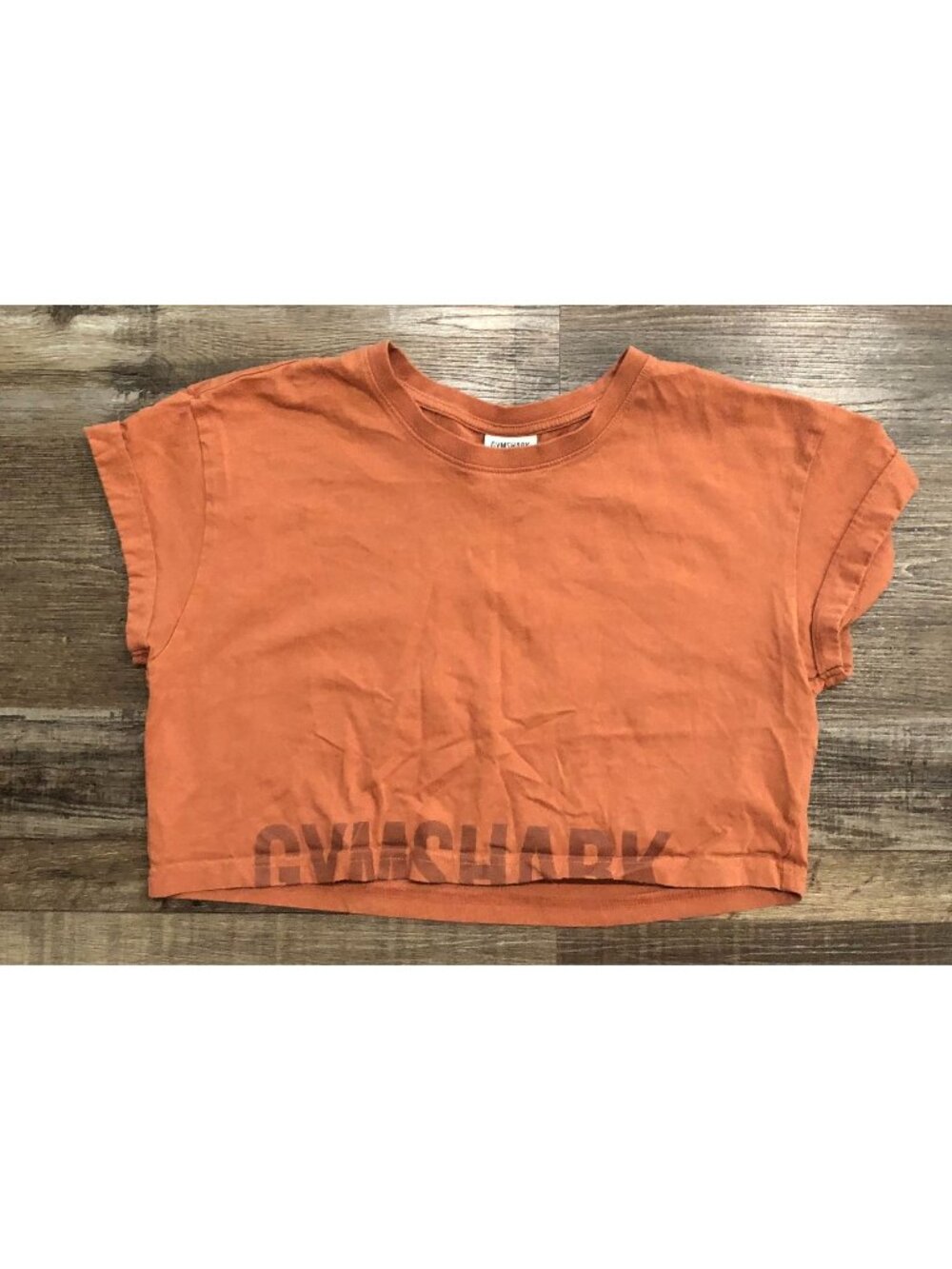 Gymshark Fraction Crop Top Womens Medium Toffee Brown Short Sleeve
